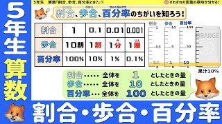 〈5年算数　割合、歩合、百分率①〉 それぞれの意味はなんだろう？