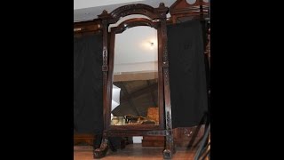 Antique Hand Carved French Cheval Mirror