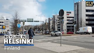 Bicycling in Helsinki Finland - Herttoniemi to Laajasalo (April 2021)