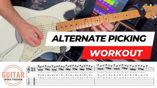 Alternate Picking Speed Exercise - Guitar Workout in A minor (60-120BPM)