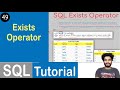 #49 Exists Operator in SQL | SQL Tutorial