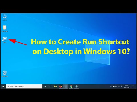 How to create a run shortcut on desktop in Windows 10?