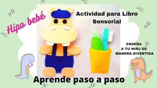 como hacer un hipopotamo de fieltro para Libro Sensorial/moldes GRATIS  descarga aquí👇