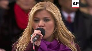 Musician Kelly Clarkson performed 'My Country, Tis of Thee' at President Barack Obama's second-term