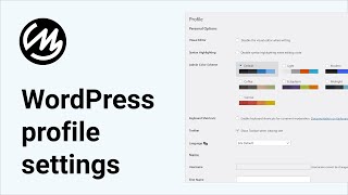 WordPress profile settings