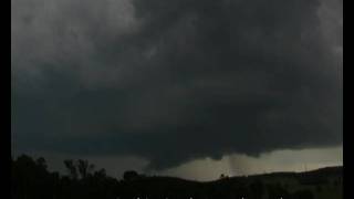 Classic Supercell with hook echo on radar with wall cloud and RFD precipitation January 27th 2010