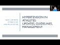 Hypertension in Athletes | National Fellow Online Lecture Series