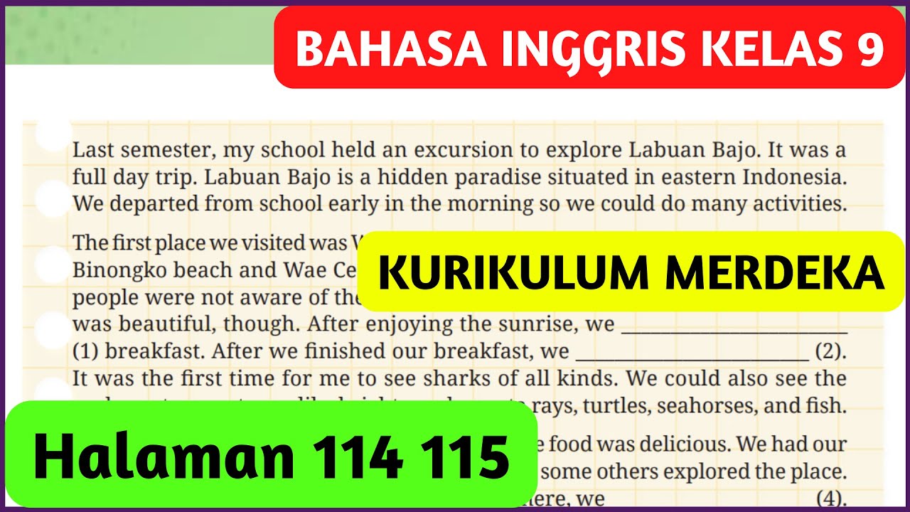 Kunci Jawaban Bahasa Inggris Kelas 9 Halaman 114 115 Kurikulum Merdeka