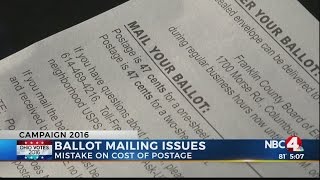 Ballot mailing instructions list wrong postage price