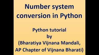 34-Number system conversion in Python