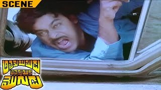 Chiranjeevi Amazing Car Stunts Scene | Attaku Yamudu Ammayiki Mogudu Movie | Vijayasanthi