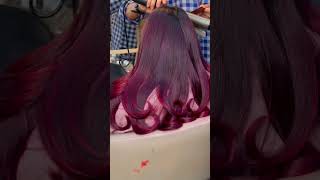 burgundy hair colouring global//how to do burgundy hair colouring global//