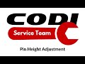 How to adjust pin height on the CODI can seamer