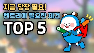 [엔트리] 지금 당장 엔트리에 필요한 제건 TOP 5