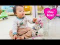 Cute, Nguyen takes care of baby monkey Poki when mom is away