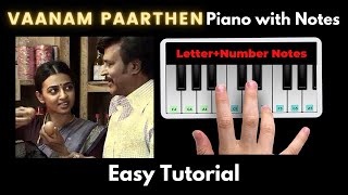 Vaanam Paarthen Piano Tutorial with Notes | Santhosh Narayanan | Kabali | Perfect Piano | 2021