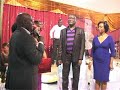 Pastor Tom Mugerwa giving Respect to his spiritual Fatherhood Prof.Simeon Kayiwa.