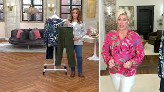 Belle by Kim Gravel Organic Floral Peasant Sleeve Knit Blouse on QVC