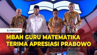 Momen Presiden Prabowo Beri Penghargaan Mbah Guru Matematika, Hadiah Laptop & Rp100 Juta