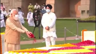 PM Modi Pays Floral Tribute To Mahatma Gandhi On His Birth Anniversary