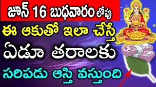 జూన్ 16 బుధవారం లోపు ఈ ఆకుతో ఇలా చేస్తే ఏడూ తరాలకు సరిపడు ఆస్తి వస్తుంది | TeluguNew channel