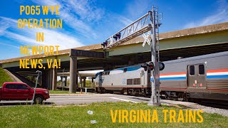 Virginia Trains - P065 Wye operation in Newport News, VA!