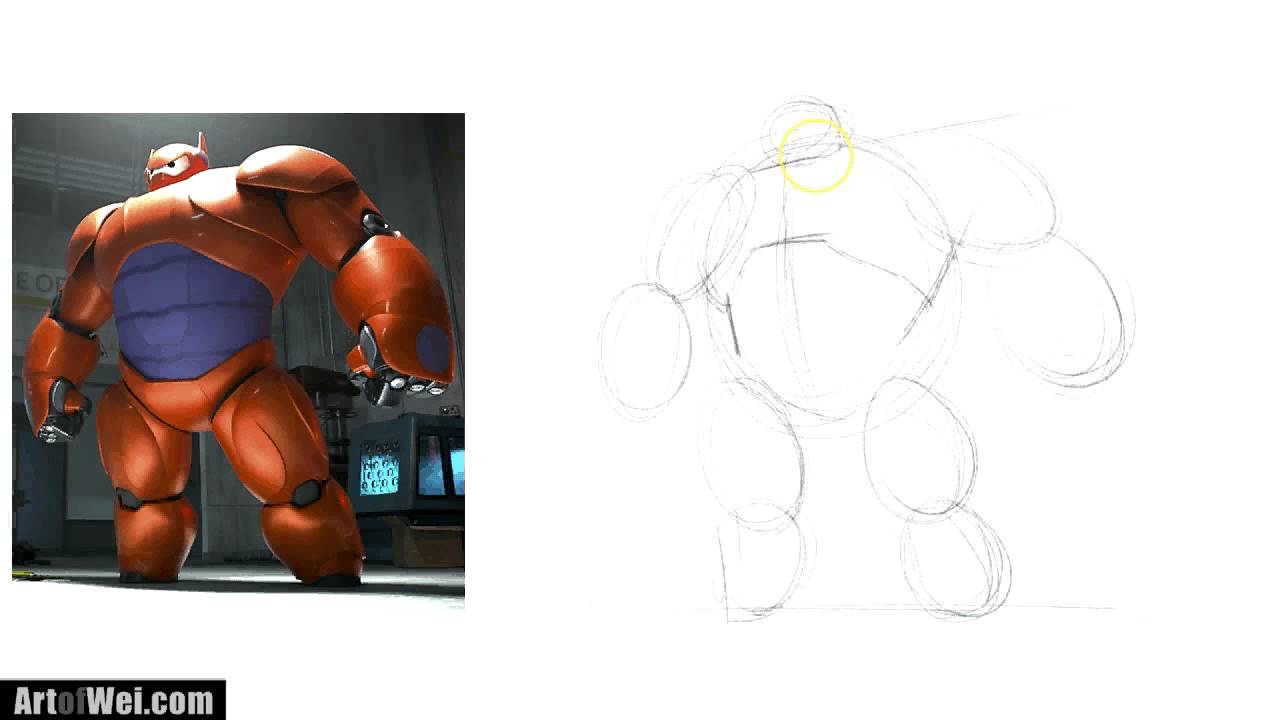 How To Draw Baymax From Big Hero 6 Movie - YouTube