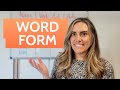 Word Form With Parts of Speech in English