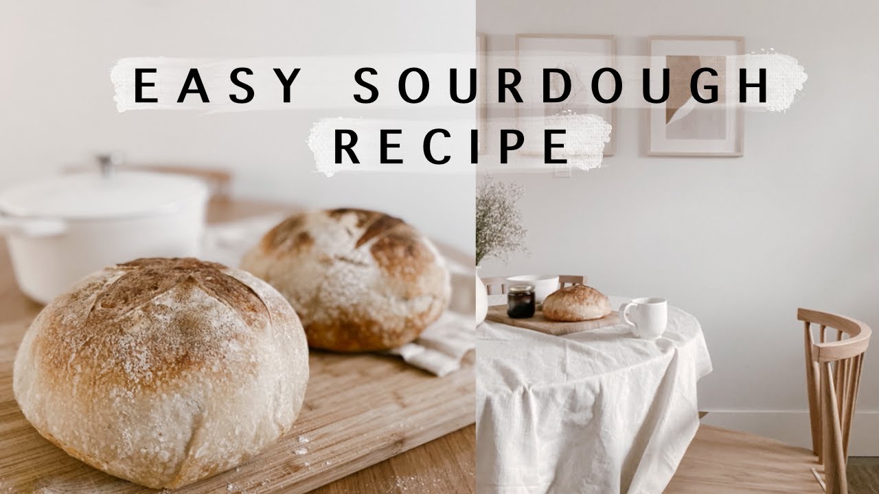 EASY SOURDOUGH RECIPE FOR BEGINNERS (NO KNEAD) - YouTube