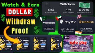 Earn money online app /Watch Video \u0026 Earn Dollar dirham Daily withdrawal proof 2025