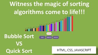 ASMR Programming - Bubble Sort vs Quick Sort (Sorting Visualization) - No Talking