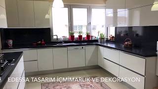 DESSONI  MUTFAK DOLABI TEZGAH VE PANEL SİYAH ÇİMSTONE BLUM RAYLI AVENTOS KALKAR SİSTEM #dessoni