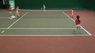 mini tennis match girls. 6 year old