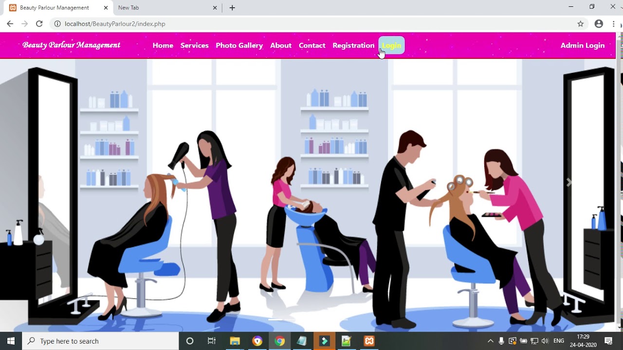 Beauty Parlour Management System | PHP MYSQLI Bootstrap - YouTube