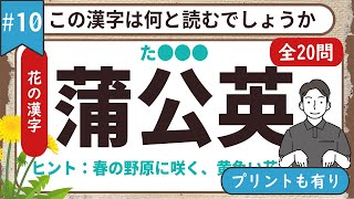 【高齢者向け脳トレ】花に関する漢字クイズ20問！プリント付き！流しっぱなしOK！で介護施設のレクリエーションやご自宅の隙間時間にも最適！初級・中級・上級の問題を用意 #10