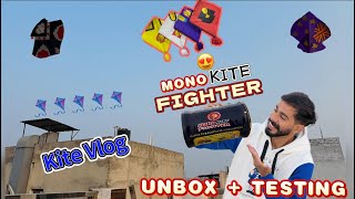 UNBOX + TESTING ! MONOKITE FIGHTER ! Kite Vlog ! Monokite Gattu unbox ! Batala promotion