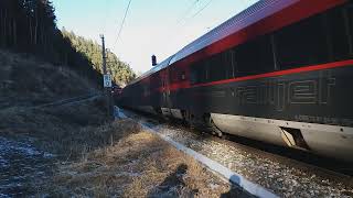 Railjet Einfahrt am Semmering