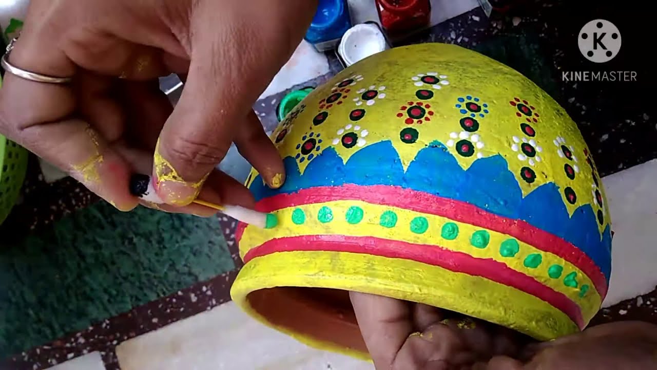 Easy Matki Decoration Ideas /How To Paint And Decorate A Pot At Home I ...