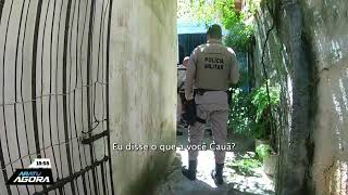 Pai pega ar com filho preso pela polícia militar