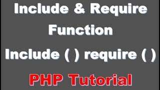 Beginner PHP Tutorial -46- include and require function in php(Urdu/Hindi)