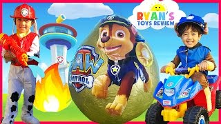 PAW PATROL TOYS Giant Egg Surprise opening with Ryan!