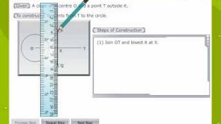 Construction Of Tangents To Circle From Given External Points