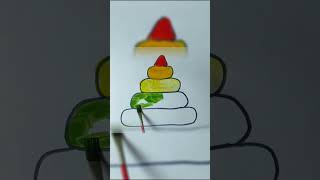 Rainbow Toy Pyramid Drawing, Painting, Coloring for Kids #shorts #draw #drawdolls #picture