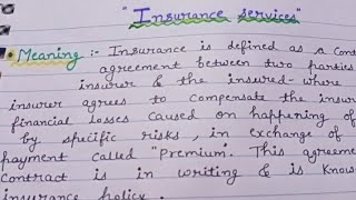 Business Services (part 4)Insurance Service (class 11) Business studies