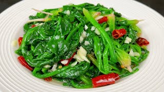 fried spinach, teach you the right way, spinach verdant, Less water and no astringency ❗😋 healthy