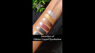 Swatches of Glitter Liquid Eyeshadow