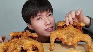 옛날통닭 2마리 리얼사운드 먹방 솔직리뷰 역대급 바삭함 fried chicken real sound mukbang eating show