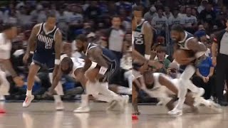 KYRIE IRVING DROPS JAMES HARDEN WITH RIDICULOUS HANDLES & LBJ WAS LOSING IT DURI