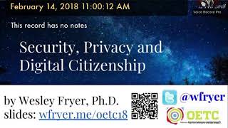 Security, Privacy and Digital Citizenship (Feb 2018)