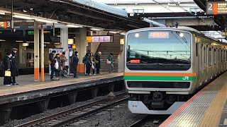 JR大船駅上り2番線から、上野東京ライン高崎線直通普通籠原行きE231系1892EU514宮ヤマが、JR戸塚駅へと発車！